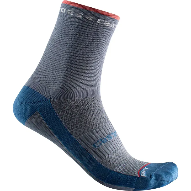 Castelli Rosso Corsa Women's 11 Socks in Blue/Brilliant Pink