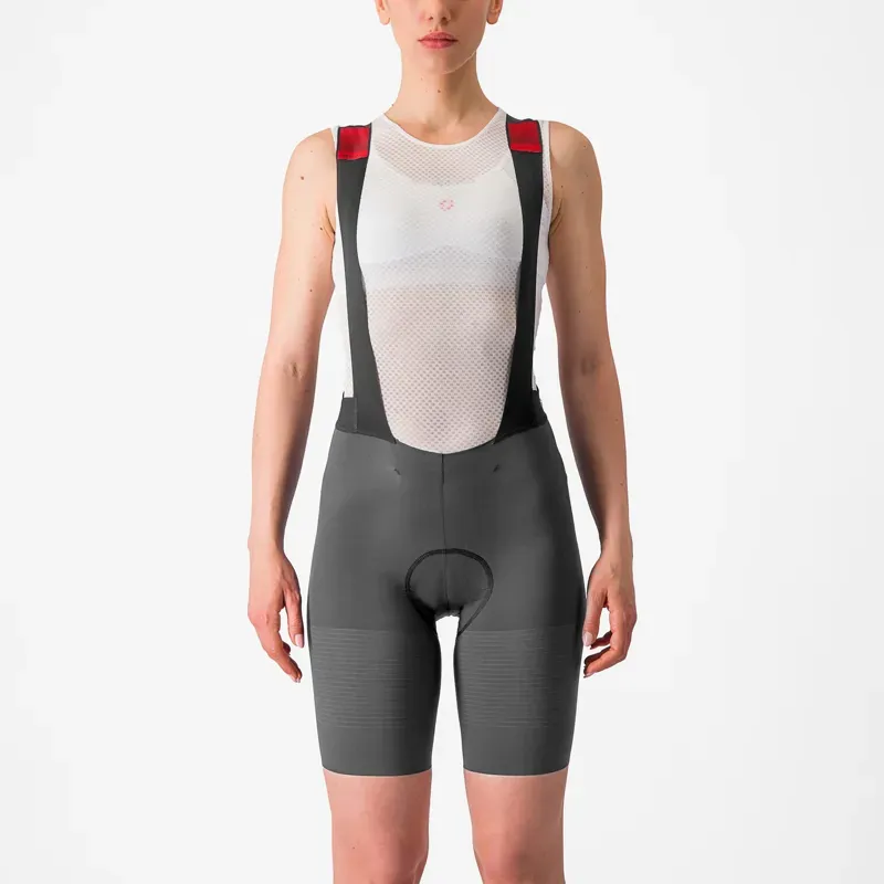 Castelli Premio Women's Bib Shorts in Gunmetal Grey/Clay