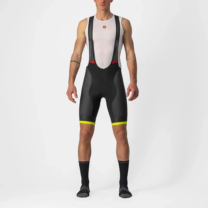 Castelli Competizione Kit Bib Shorts in Black/Electric Lime
