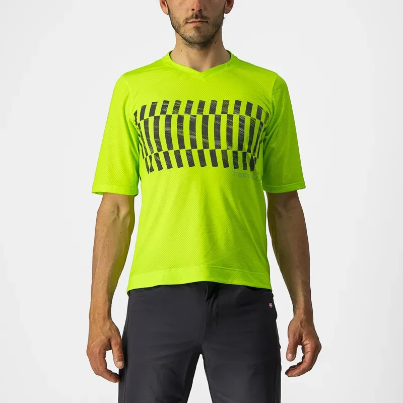 Castelli Trail Tech T-Shirt in Electric Lime/Lime