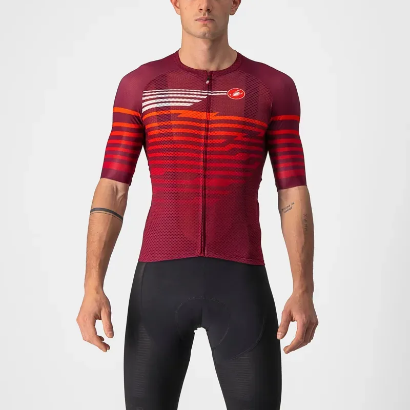 Castelli Climber's 3.0 Short Sleeve Jersey in Bordeaux/Red