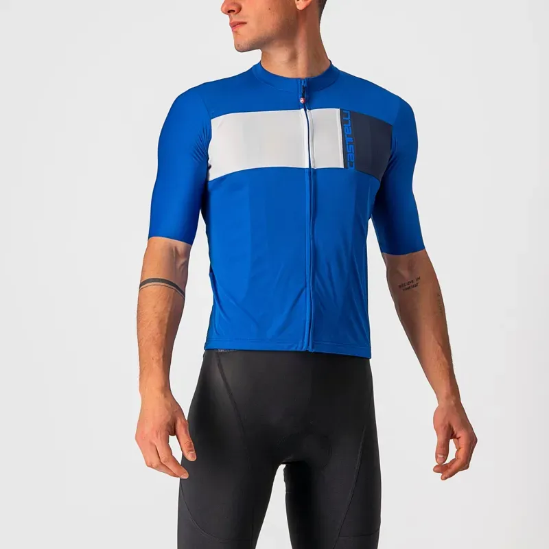 Castelli Prologo 7 Jersey in Azzurro Italia/Ivory/Savile Blue