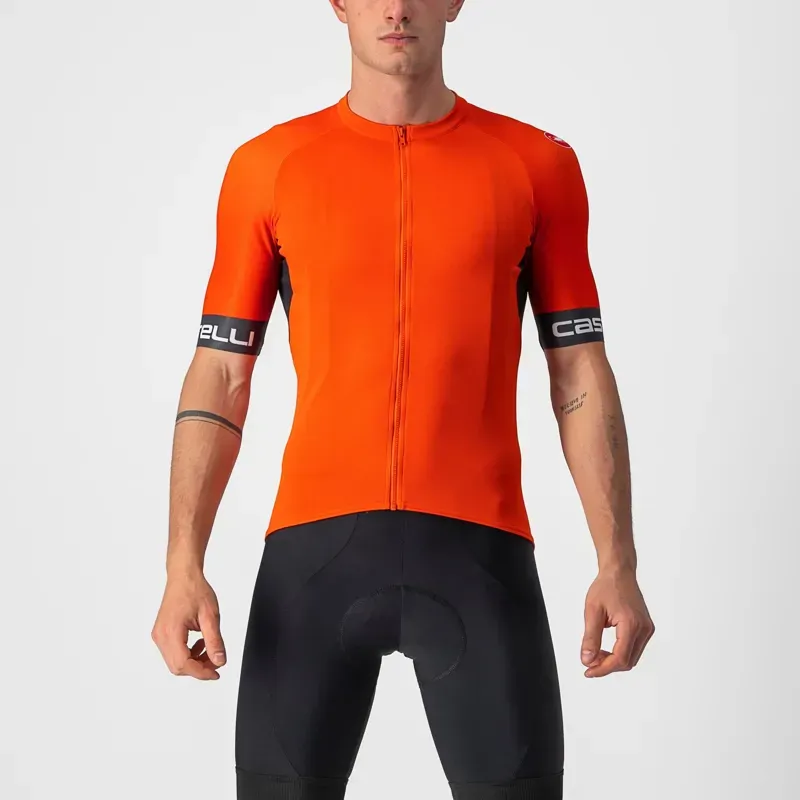 Castelli Entrata VI Jersey in Fiery Red/Grey/Ivory