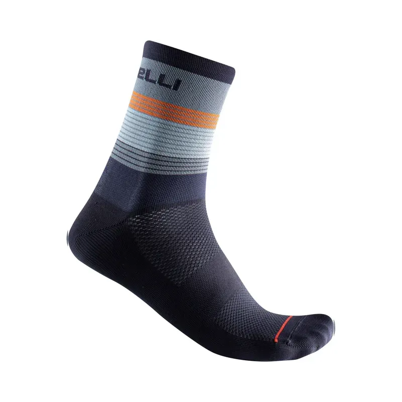 Castelli Scia 12 Socks in Blue/Orange