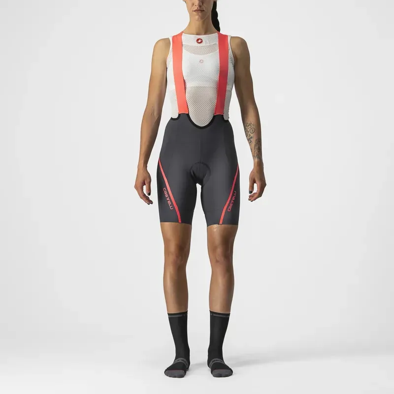 Castelli Velocissima 3 Women's Bib Shorts in Grey/Brilliant Pink