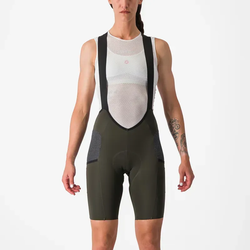 Castelli Free Unlimited Women's Bib Shorts In Green