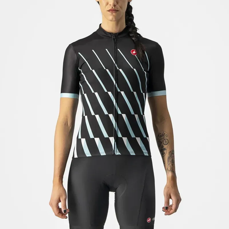 Castelli Pendio Women's Jersey in Black/Sky/White