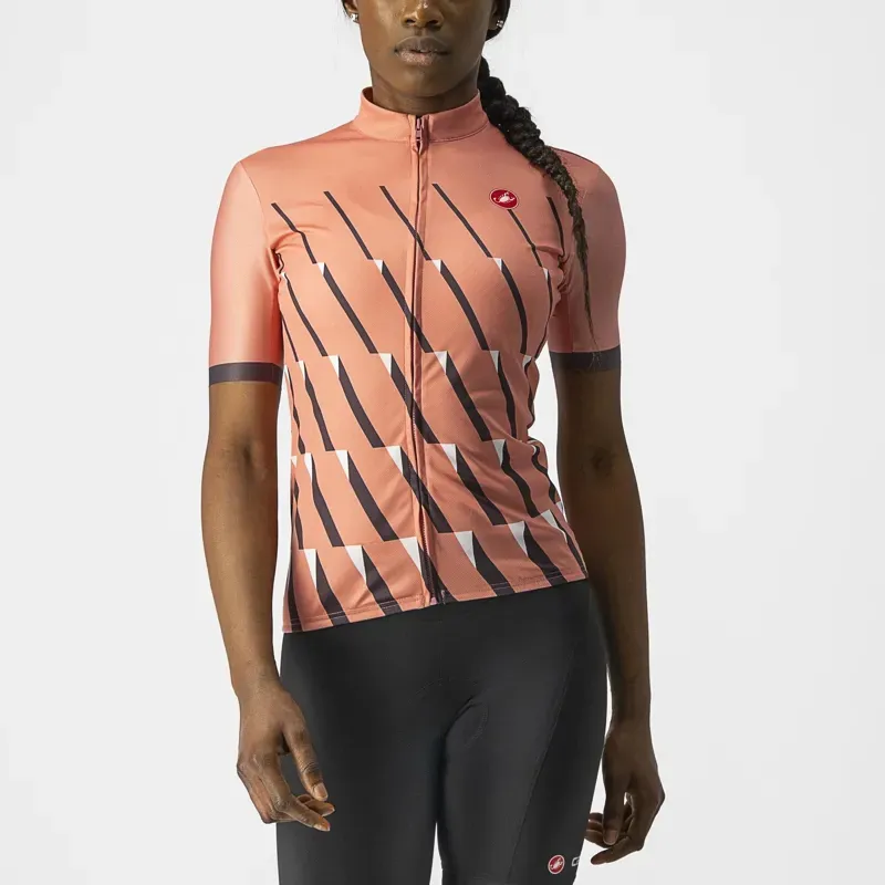 Castelli Pendio Women's Jersey in Blush/Grey/White