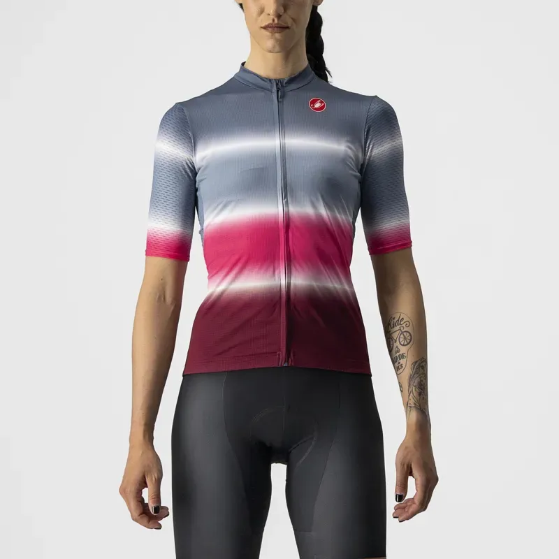 Castelli Dolce Women's Jersey in Steel Blue/Bordeaux