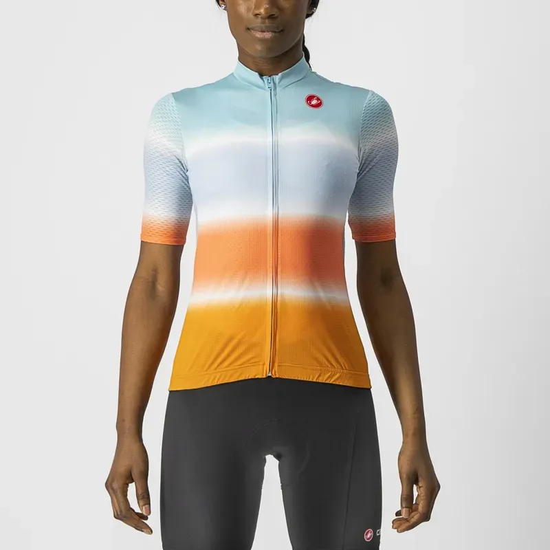 Castelli Dolce Women's Jersey in Sky/Pop Orange