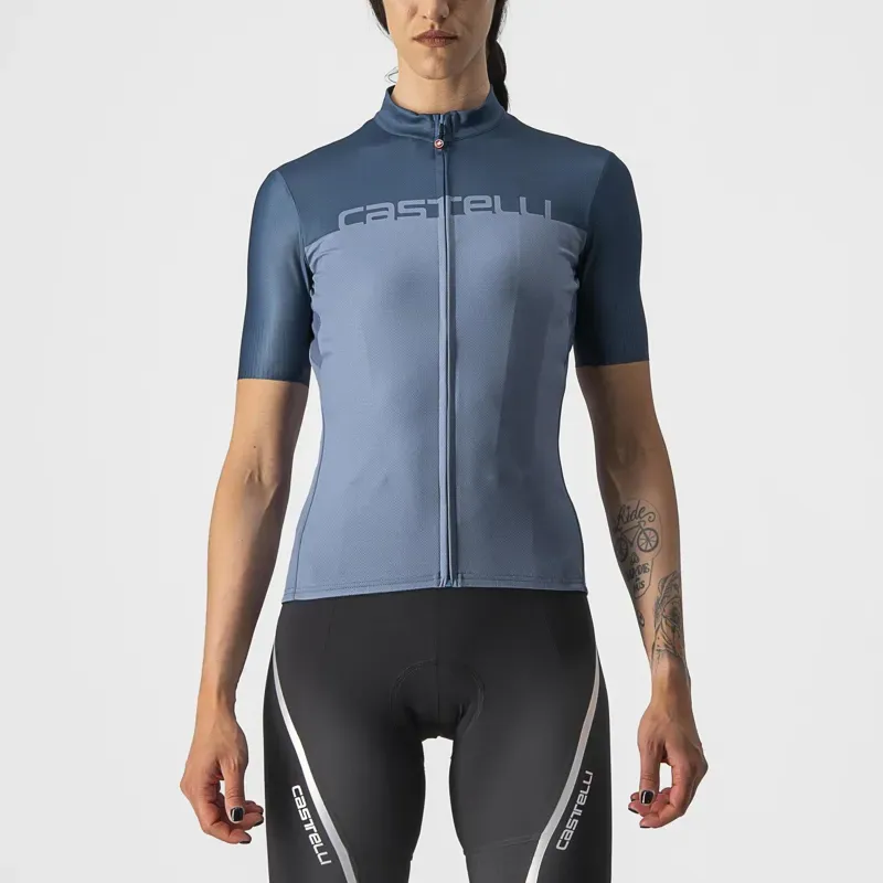 Castelli Velocissima Women's Jersey in Steel Blue/Moonlite Blue