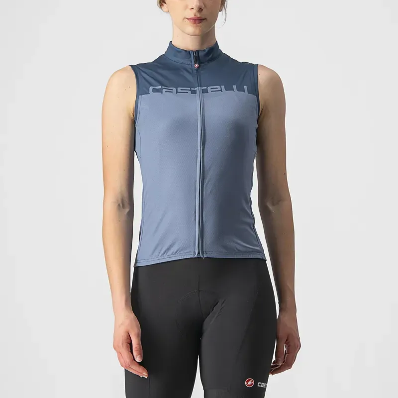 Castelli Velocissima Women's Sleeveless Jersey in Steel Blue/Moonlite Blue
