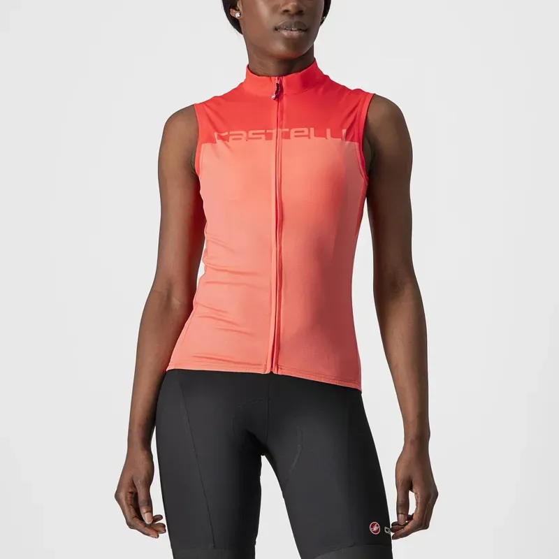 Castelli Velocissima Women's Sleeveless Jersey in Coral Flash/Brilliant Pink