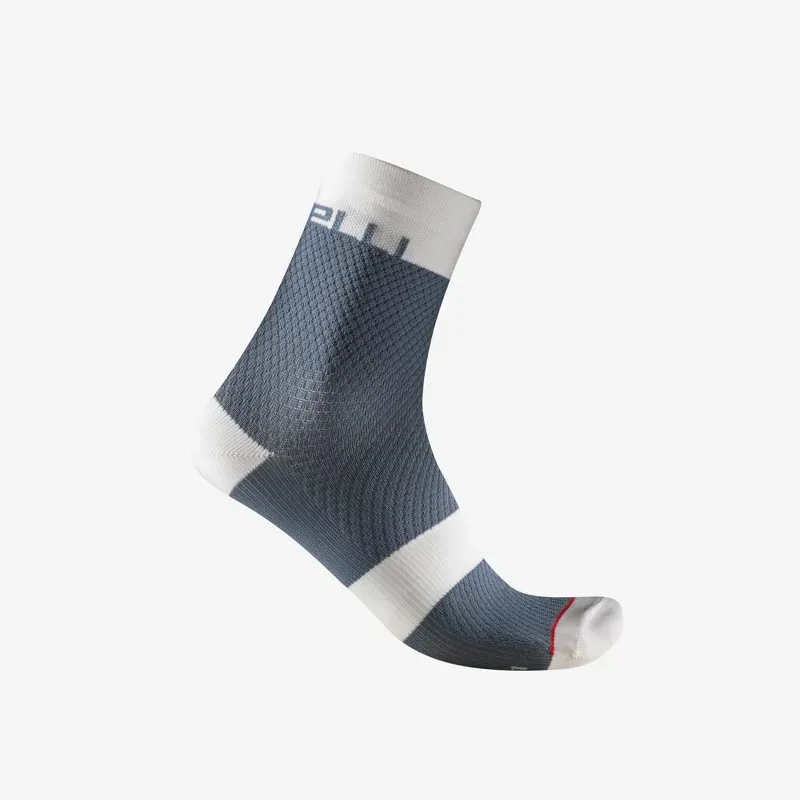 Castelli Velocissima 12 Women's Socks in Light Steel Blue/Ivory