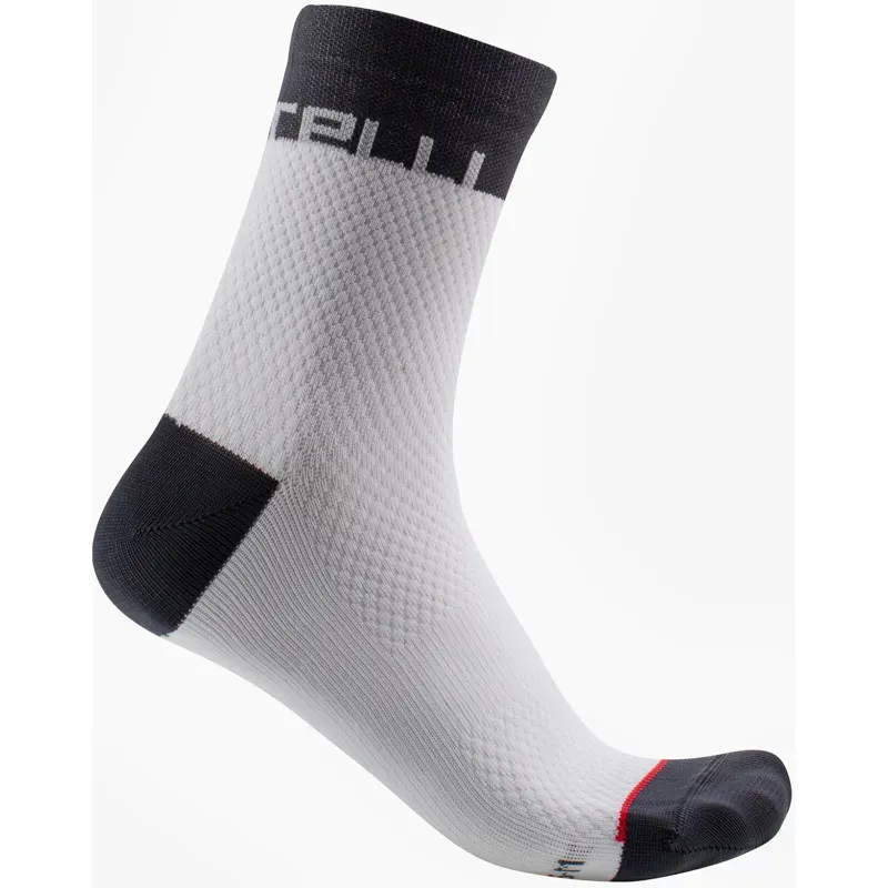 Castelli Velocissima 12 Women's Socks in White/Dark Grey