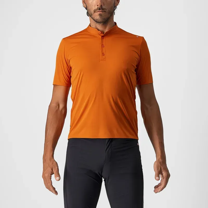 Castelli Tech 2 Polo in Orange Rust