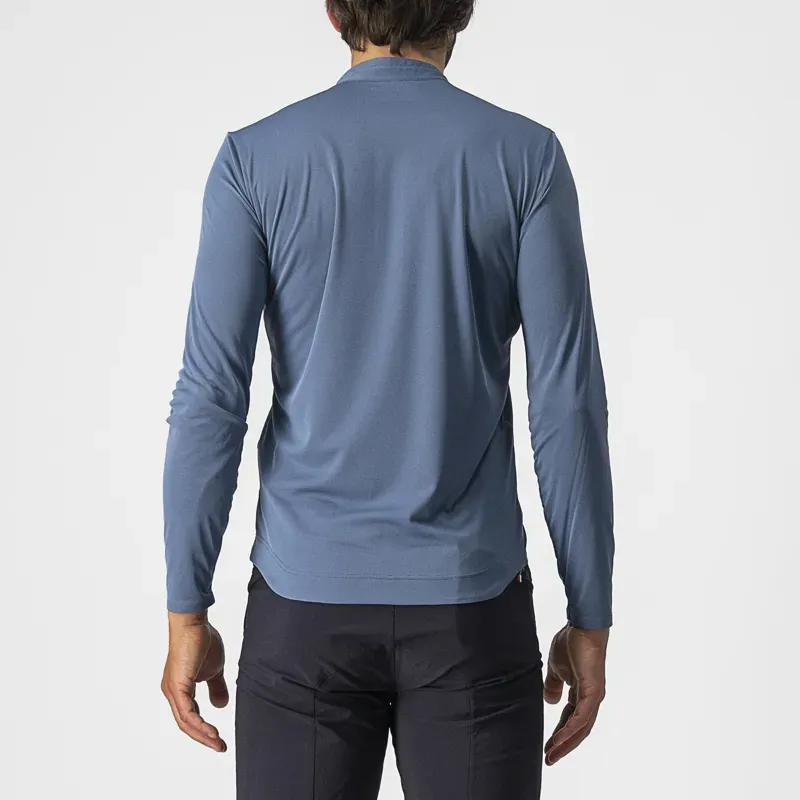 Castelli Tech 2 Henley Long Sleeve in Steel Blue