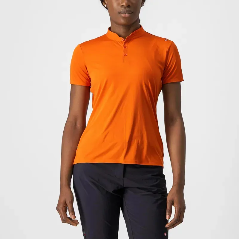 Castelli Tech 2 Women's Polo in Orange Rust