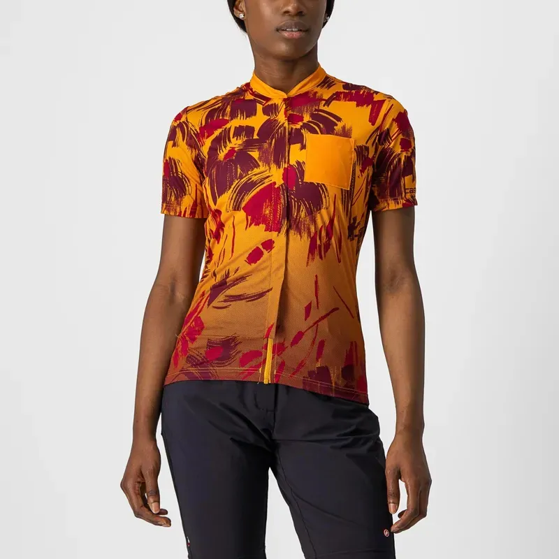 Castelli Unlimited Sentiero Women's Jersey in Golden Orange/Barbaresco Red