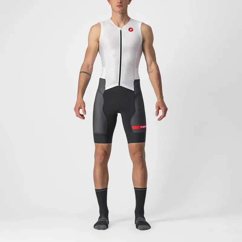 Castelli Free Sanremo 2 Sleeveless Suit In White/Black
