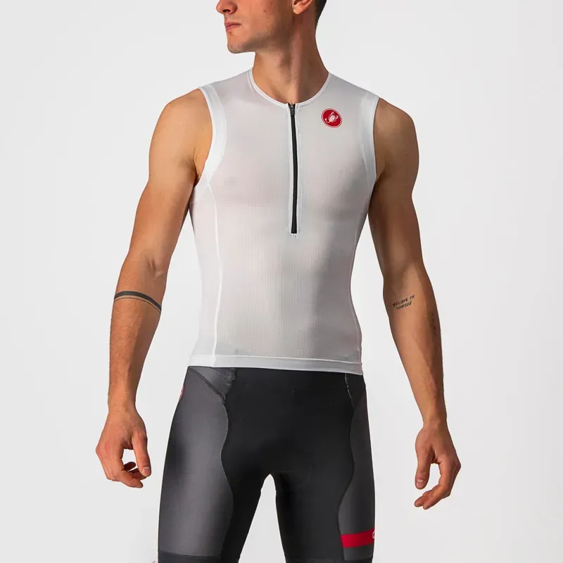Castelli Free Tri 2 Sleeveless Top in White/Black