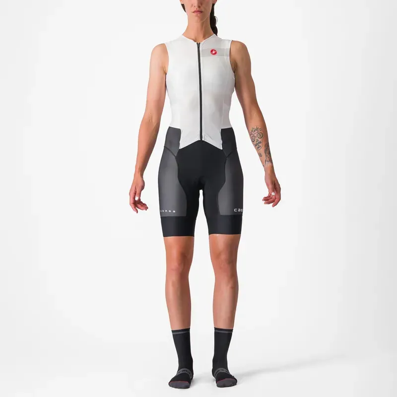 Castelli Free Sanremo Women's Suit Sleeveless In White/Black