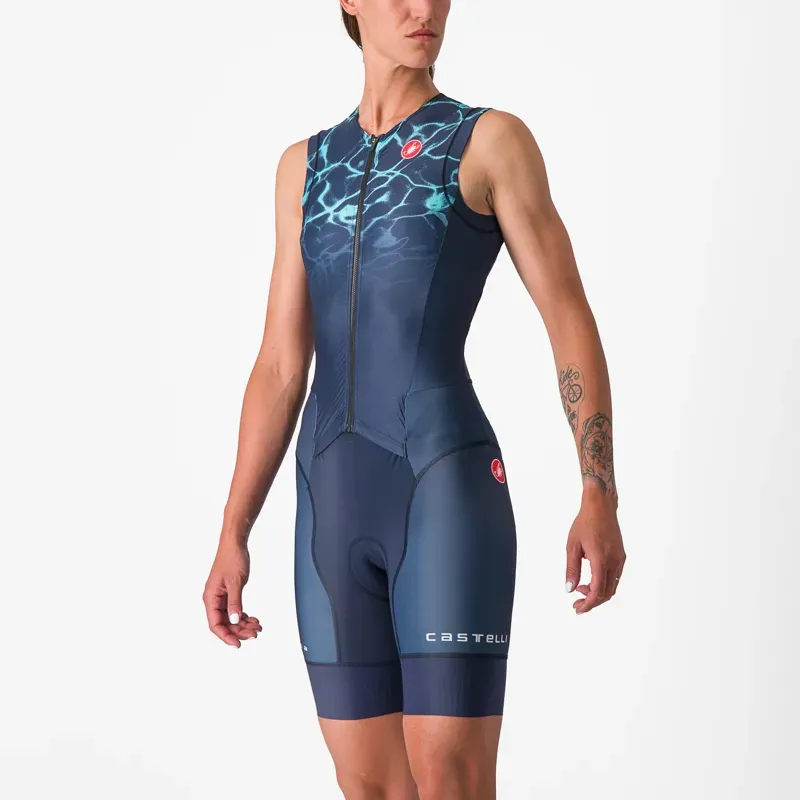 Castelli Free Sanremo Women's Suit Sleeveless In Belgian Blue/Turquoise