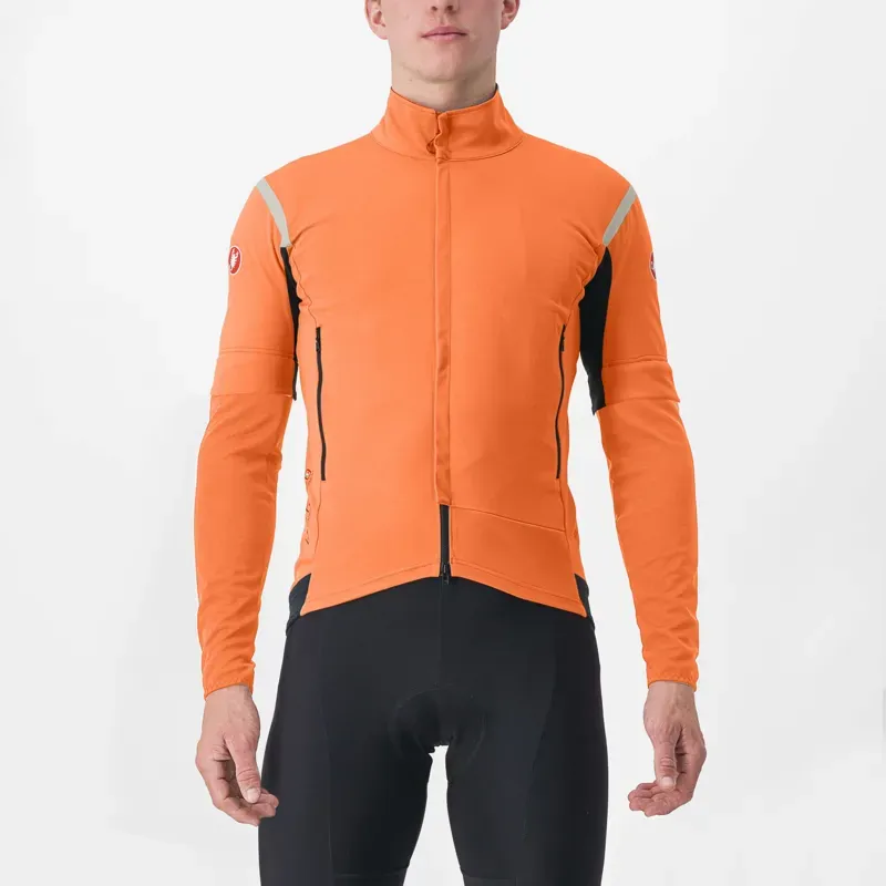 Castelli Perfetto RoS 2 Convertible Jacket in Red Orange/Grey