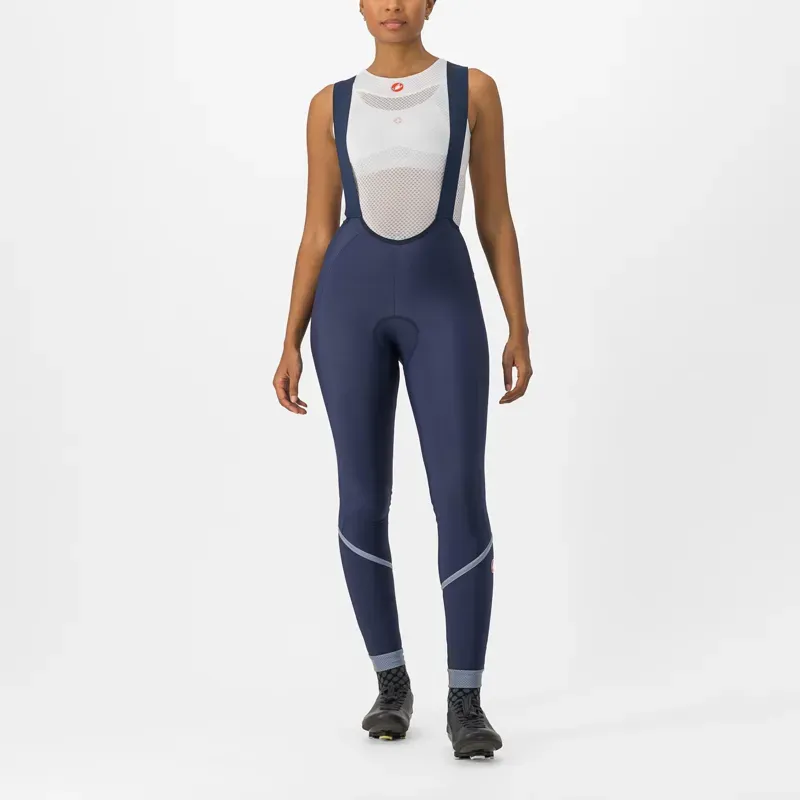 Castelli Velocissima DT Women's Bib Tights in Belgian Blue/Silver Reflex