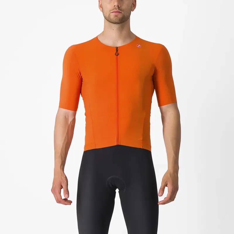 Castelli Premio Black Jersey in Orange Rust