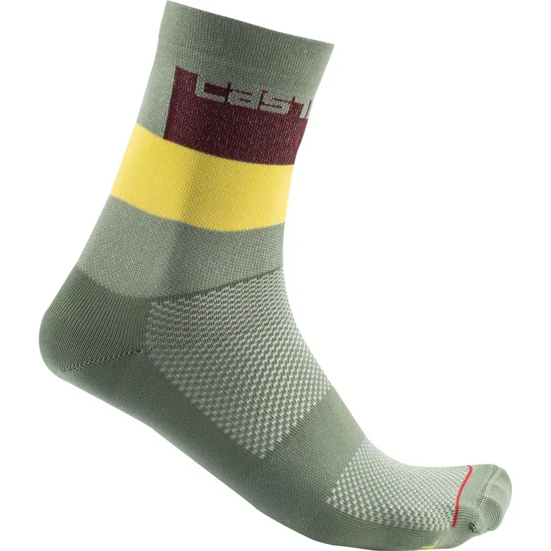 Castelli Blocco 15 Socks in Avacado Green
