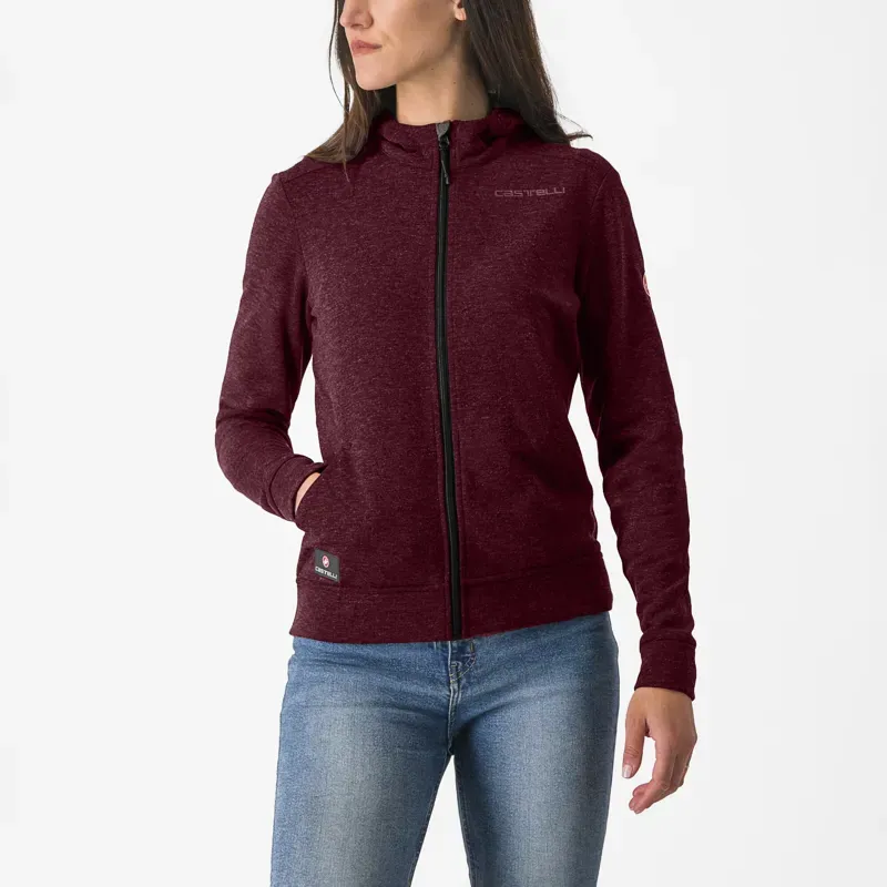 Castelli Milano 2 Full Zip Women's Fleece In Bordeaux