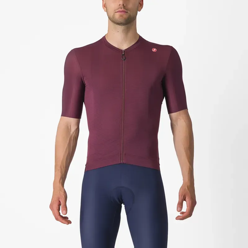 Castelli Espresso Jersey In Bordeaux/Silver Moon