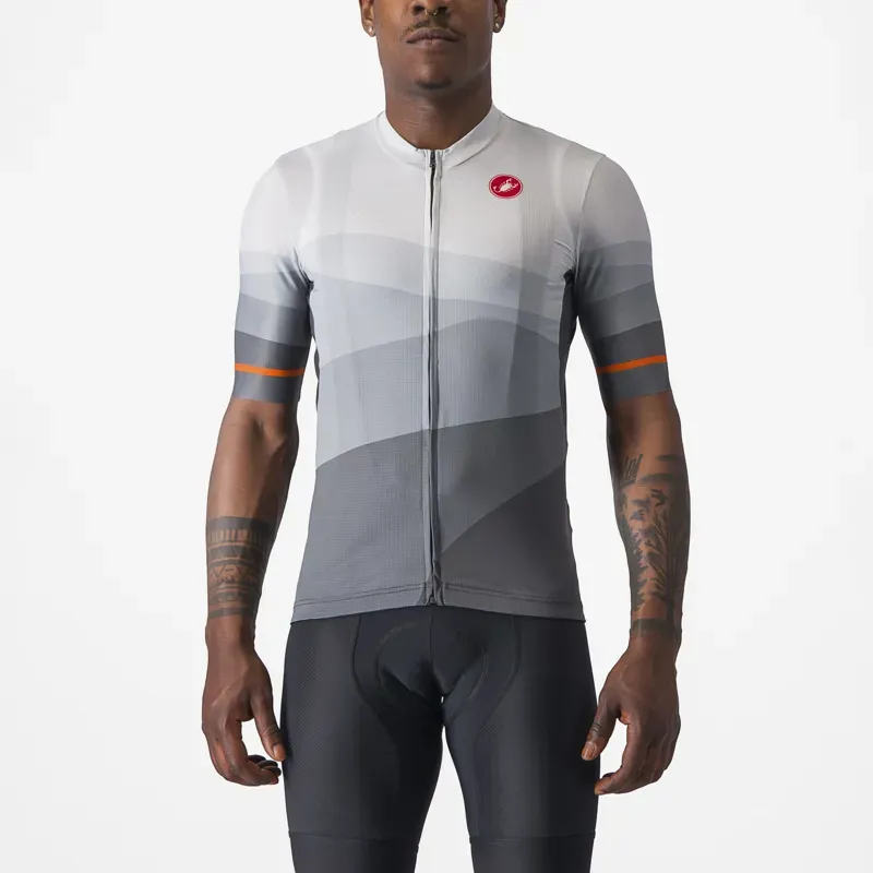 Castelli Orizzonte Jersey In Grey/Silver Grey/Brilliant Orange