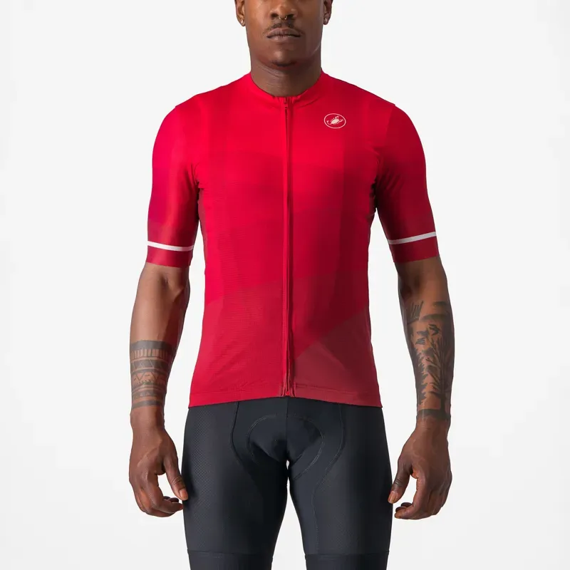 Castelli Orizzonte Jersey In Rich Red/Red/White