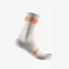 Castelli Unlimited 18 Socks In Silver Moon/Orange Dust