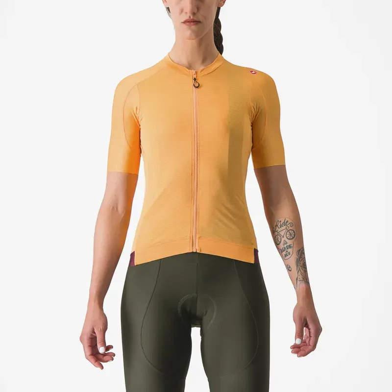 Castelli Espresso Women's Jersey In Soft Orange/ Bordeaux