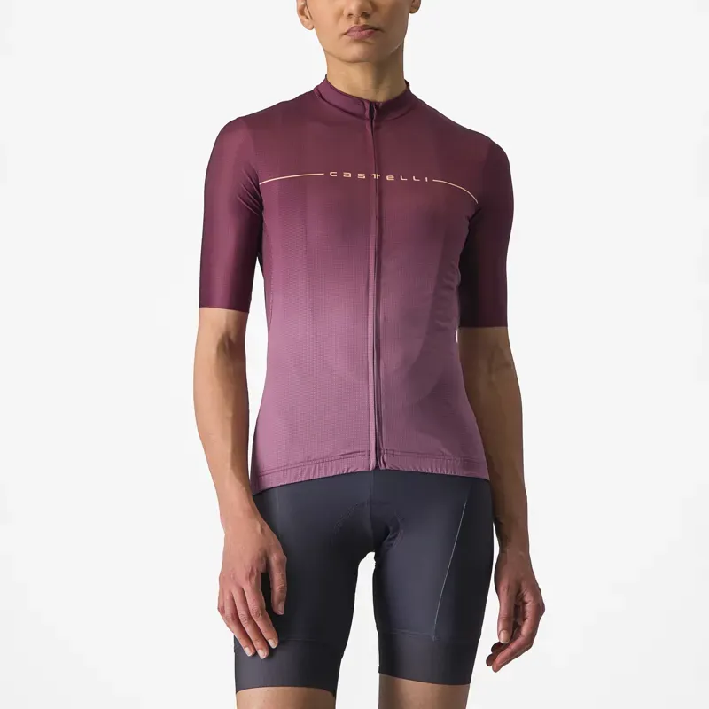 Castelli Salita Women's Jersey In Bordeaux/Purple/Soft Orange