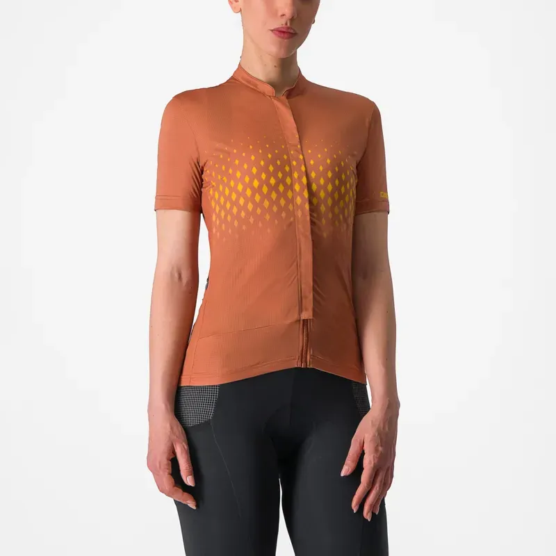 Castelli Unlimited Sentiero 3 Women's Jersey In Mocha/Goldenrod