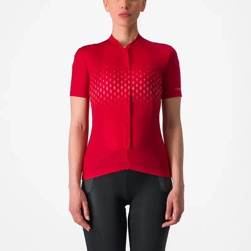 Castelli Unlimited Sentiero 3 Women's Jersey In Rich Red/Mineral Red