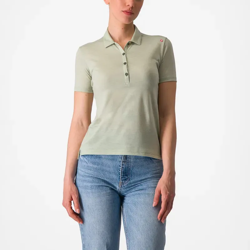 Castelli Merino Women's Polo In Desert Green