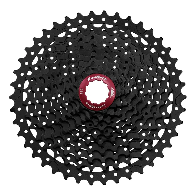 Sunrace MX3 10-speed 11-40-tooth Cassette in Black/Chrome