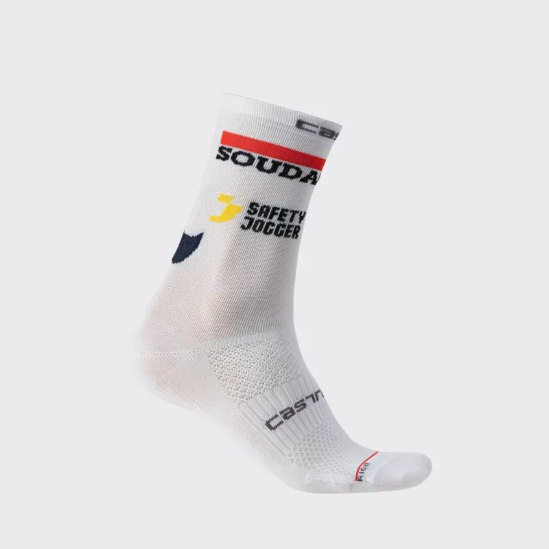 Castelli Soudal Quick-Step Rosso Corsa Pro 15 Socks in White