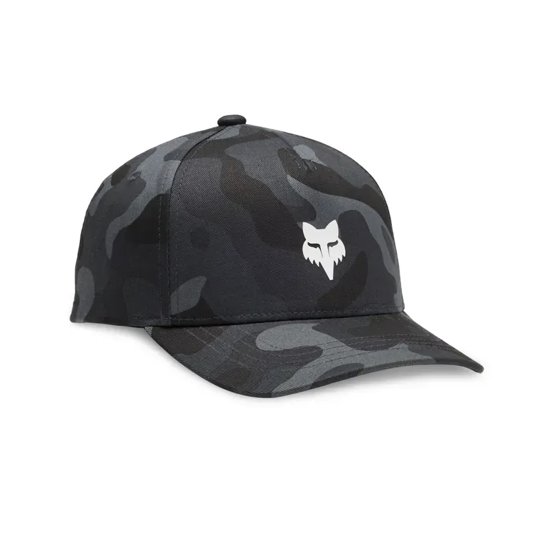 Fox Camo 110 Youth Snapback Hat in Black Camouflage