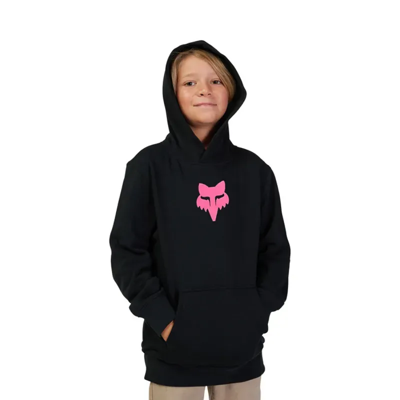 Fox Legacy Youth Pullover Hoodie in Black/Pink