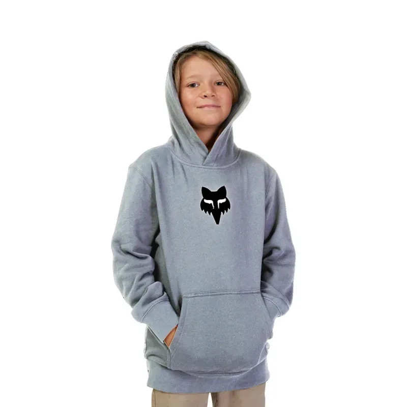 Fox Legacy Youth Pullover Hoodie in Heather Graphite
