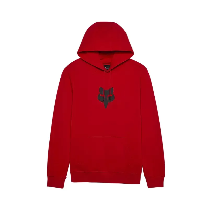Fox Head Pullover Hoodie in Flame Red