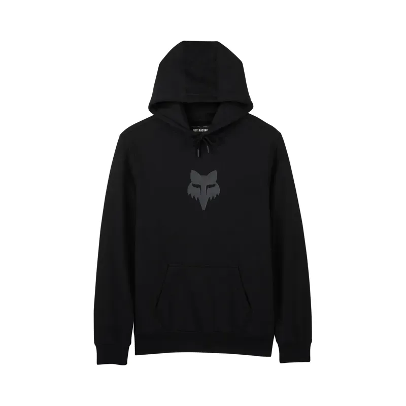 Fox Head Pullover Hoodie in Black/Black