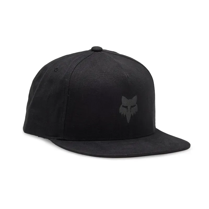 Fox Head Snapback Hat in Black/Charcoal