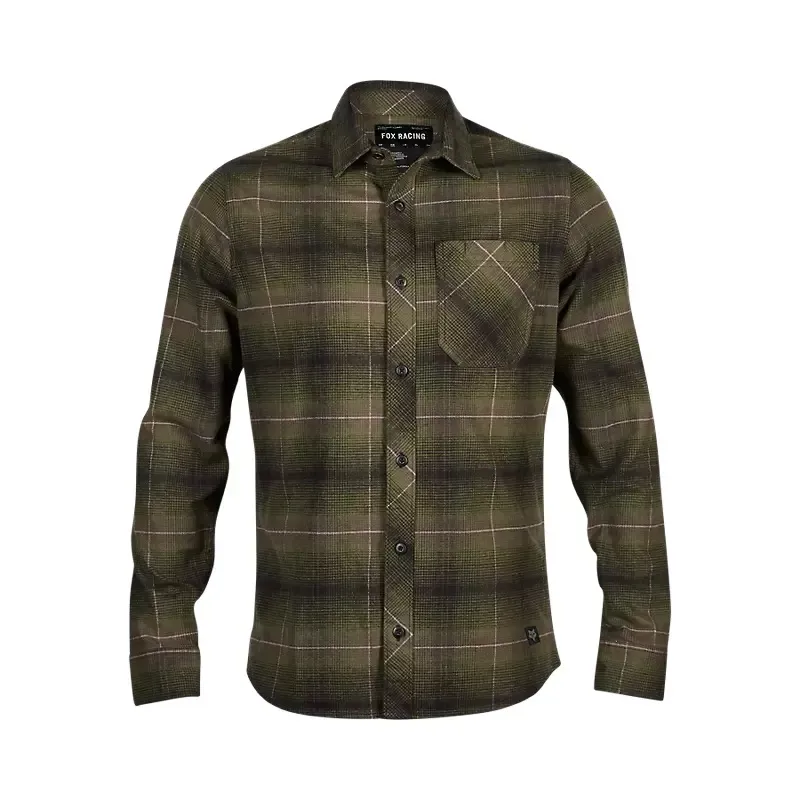 Fox Source Flannel Shirt in Olive Green